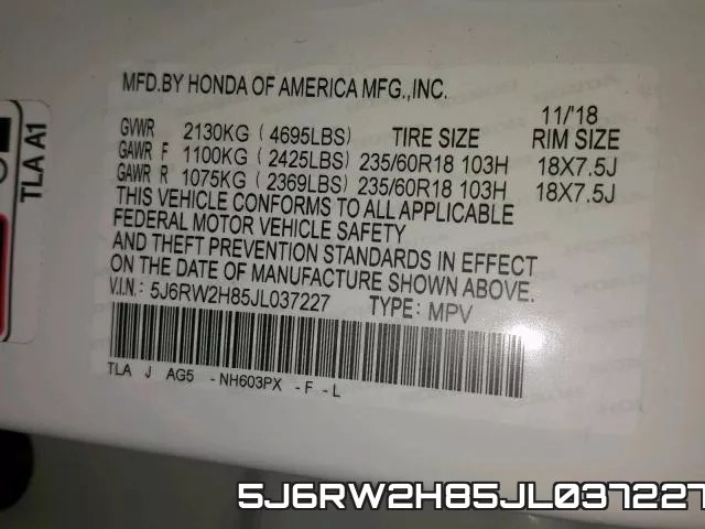 5J6RW2H85JL037227 фото 2
