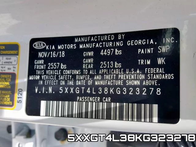 5XXGT4L38KG323278 фото 2
