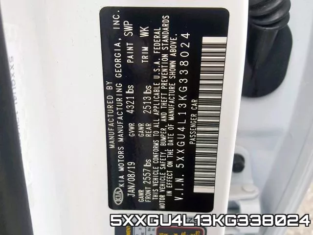 5XXGU4L13KG338024 фото 2