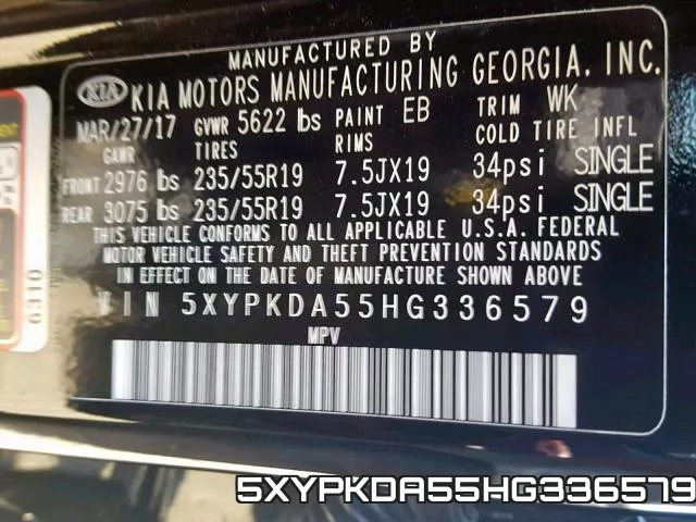 5XYPKDA55HG336579 фото 2