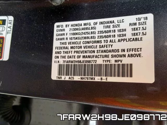 7FARW2H98JE098772 фото 2