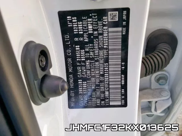 JHMFC1F32KX013625 фото 2