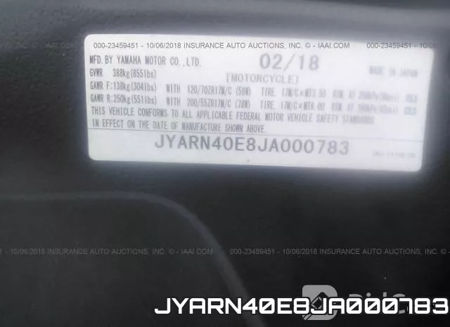 JYARN40E8JA000783 фото 2