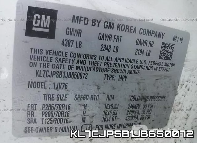 KL7CJPSB1JB650072 фото 9