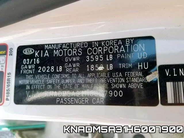 KNADM5A31H6007900 фото 2