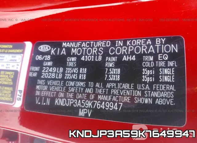 KNDJP3A59K7649947 фото 10