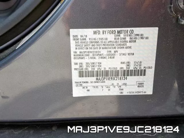 MAJ3P1VE9JC218124 фото 2