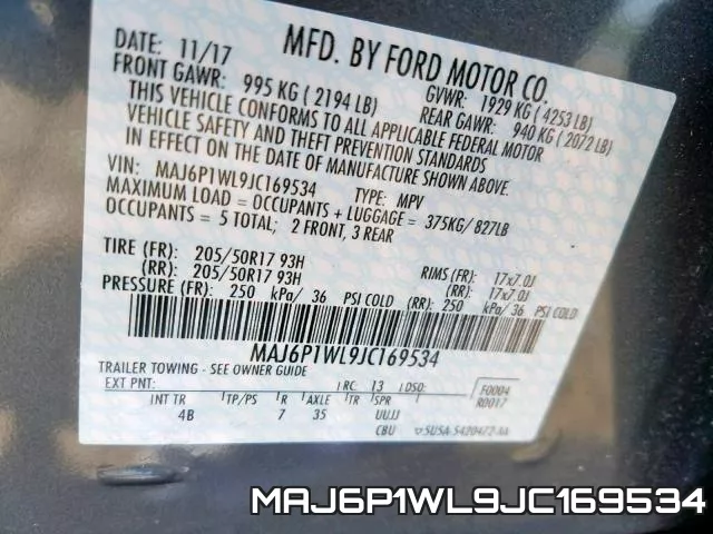 MAJ6P1WL9JC169534 фото 2