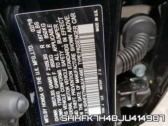 SHHFK7H48JU414987 фото 2