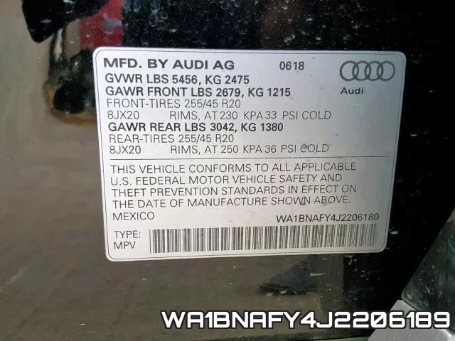 WA1BNAFY4J2206189 фото 2
