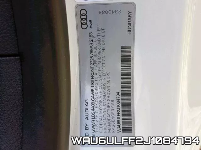 WAU6ULFF2J1084794 фото 2