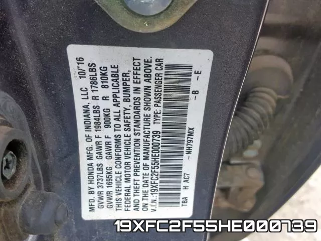 19XFC2F55HE000739 фото 2