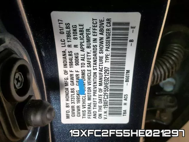 19XFC2F55HE021297 фото 2
