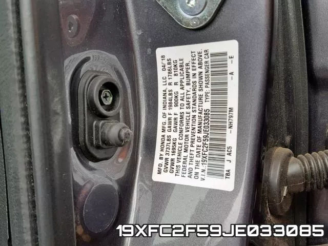 19XFC2F59JE033085 фото 2