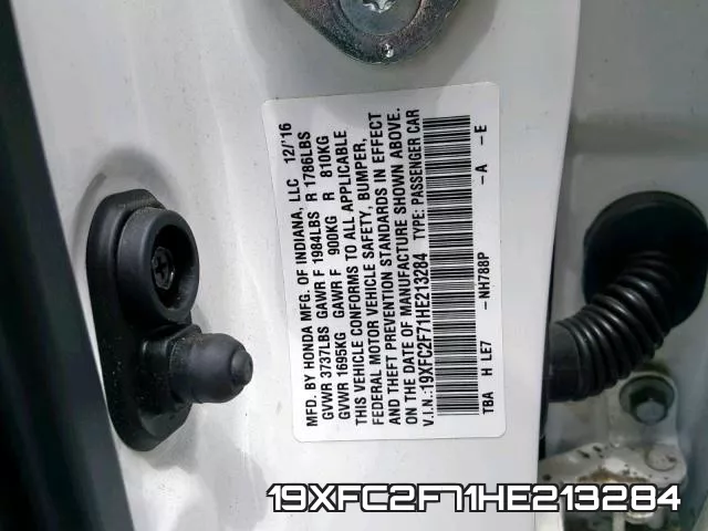 19XFC2F71HE213284 фото 2