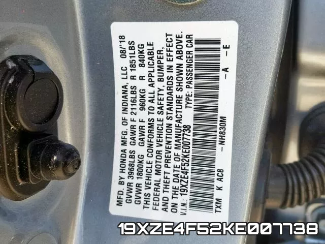 19XZE4F52KE007738 фото 2