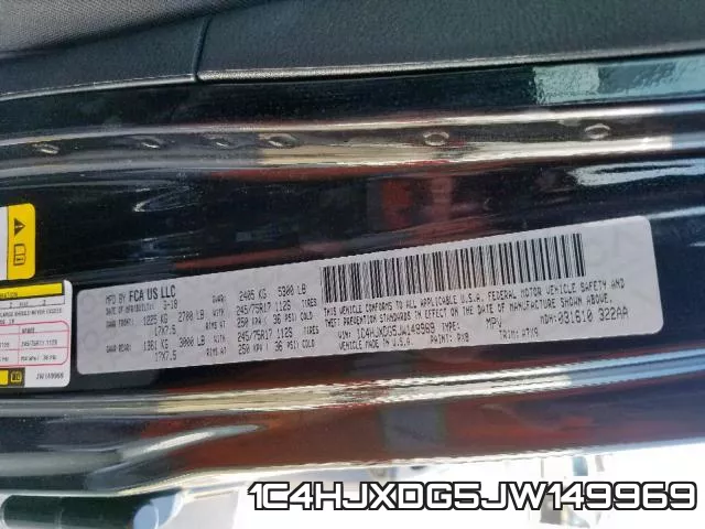 1C4HJXDG5JW149969 фото 2