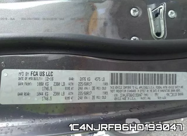 1C4NJRFB6HD193047 фото 10