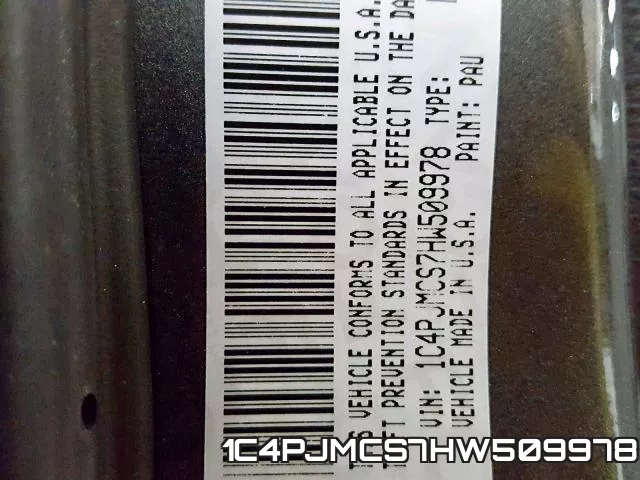 1C4PJMCS7HW509978 фото 2