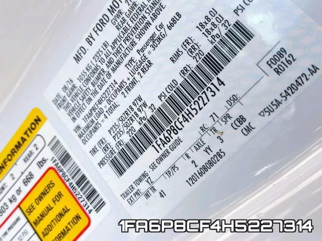 1FA6P8CF4H5227314 фото 2