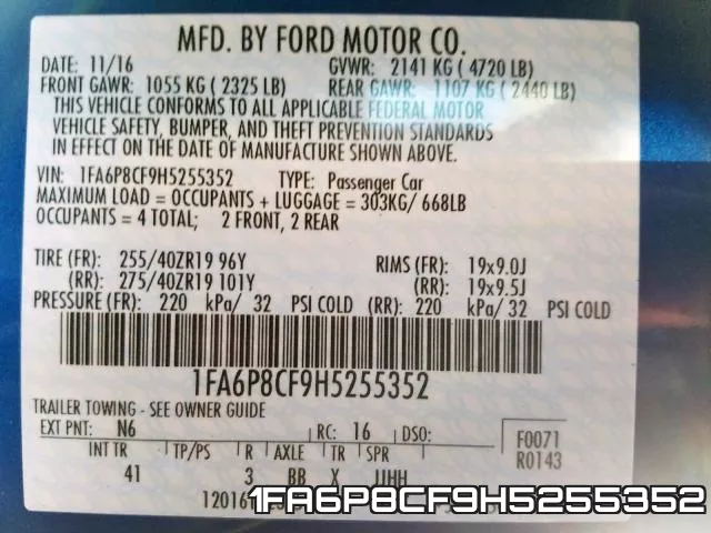 1FA6P8CF9H5255352 фото 2