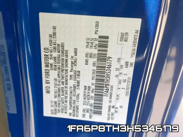 1FA6P8TH3H5346179 фото 2