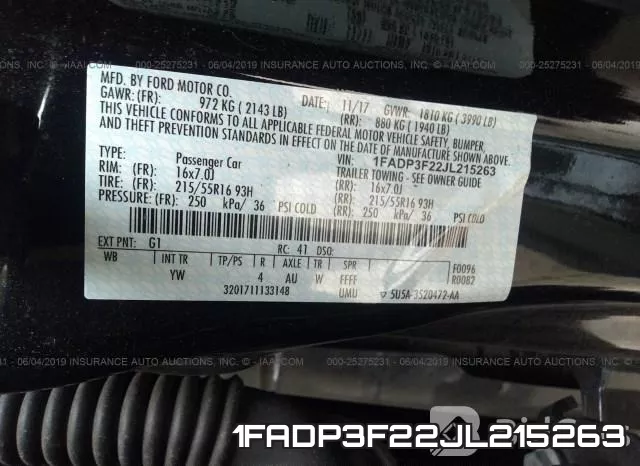 1FADP3F22JL215263 фото 10