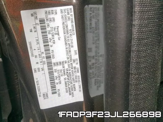 1FADP3F23JL266898 фото 2
