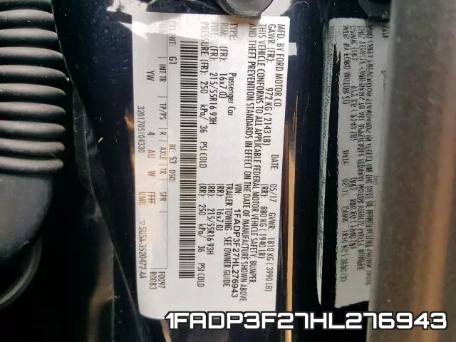 1FADP3F27HL276943 фото 2