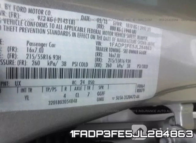 1FADP3FE5JL284863 фото 10