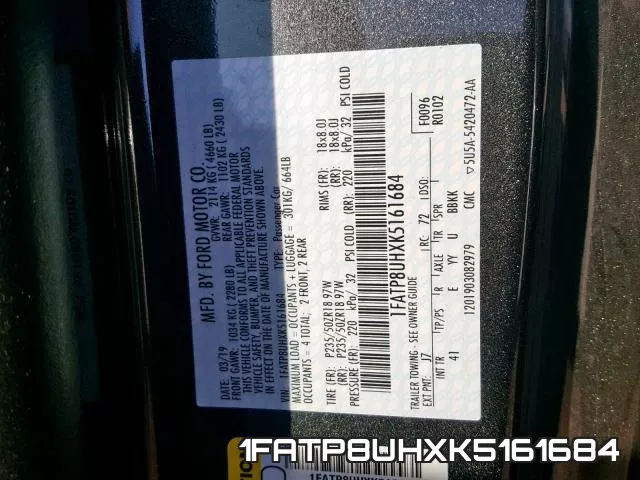 1FATP8UHXK5161684 фото 2