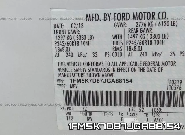1FM5K7D87JGA88154 фото 10