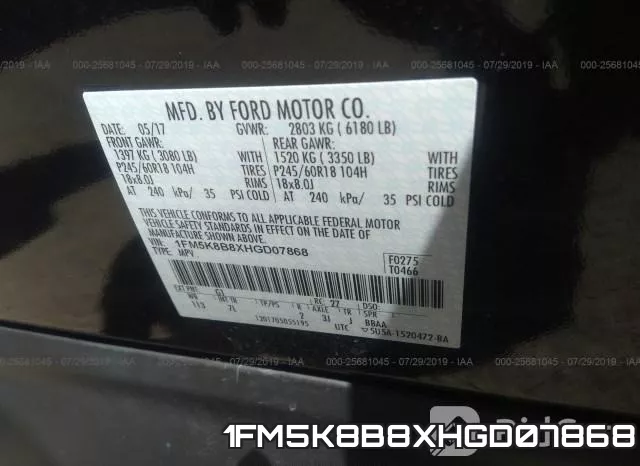 1FM5K8B8XHGD07868 фото 10