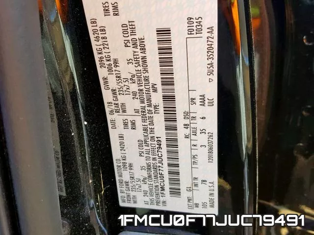 1FMCU0F77JUC79491 фото 2