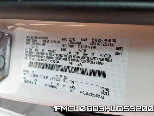 1FMCU0GD3HUD53200 фото 2