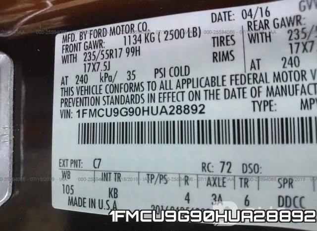 1FMCU9G90HUA28892 фото 10