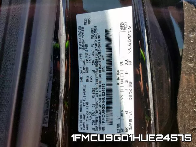 1FMCU9GD1HUE24575 фото 2