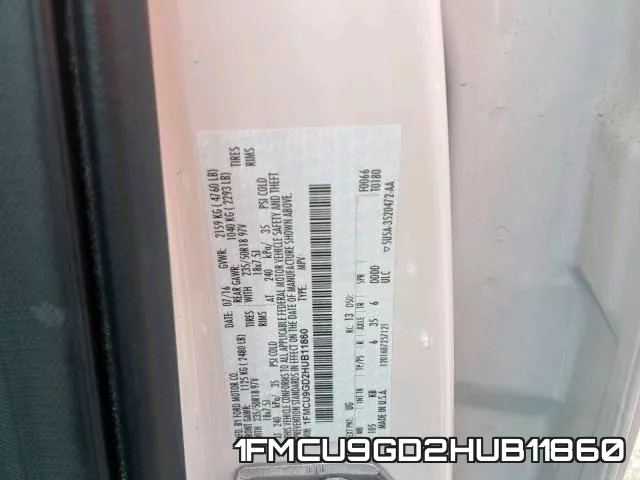 1FMCU9GD2HUB11860 фото 2