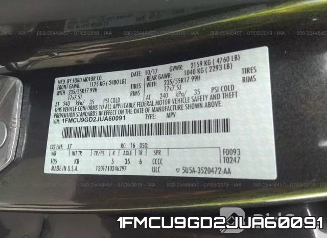 1FMCU9GD2JUA60091 фото 10