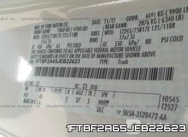 1FTBF2A65JEB22623 фото 10
