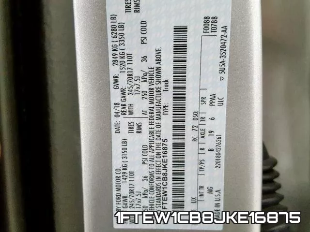 1FTEW1CB8JKE16875 фото 2