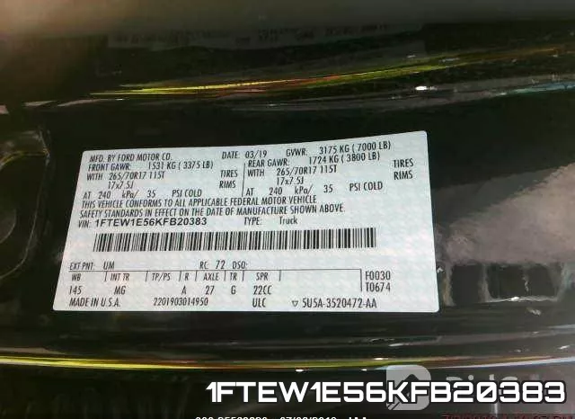 1FTEW1E56KFB20383 фото 10
