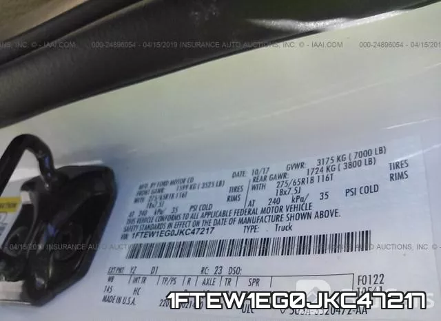 1FTEW1EG0JKC47217 фото 10