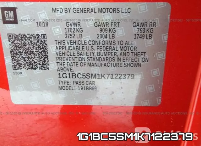 1G1BC5SM1K7122379 фото 10