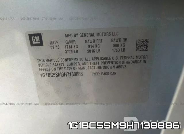 1G1BC5SM9H7138886 фото 10