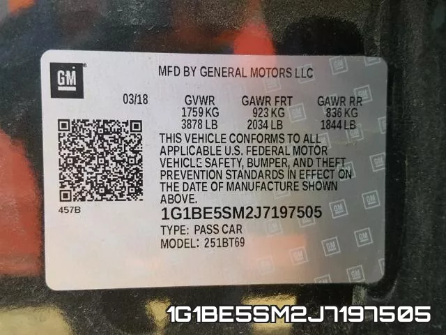 1G1BE5SM2J7197505 фото 2