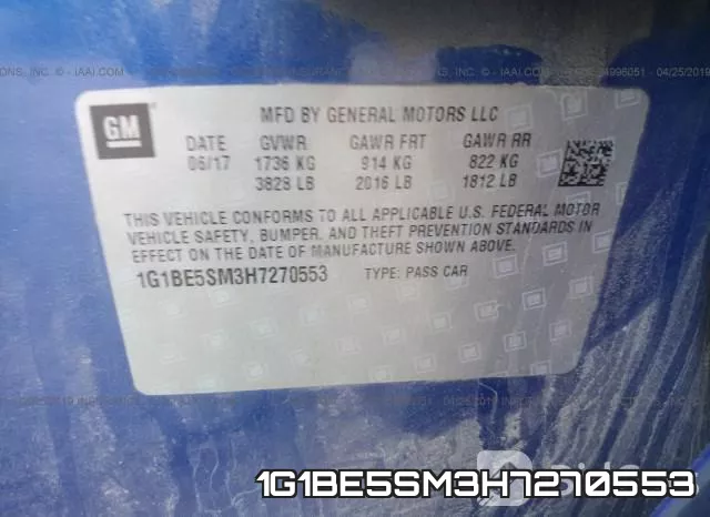 1G1BE5SM3H7270553 фото 10