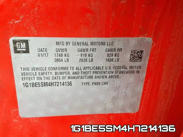 1G1BE5SM4H7214136 фото 2