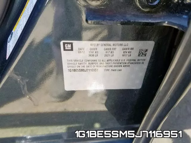 1G1BE5SM5J7116951 фото 2