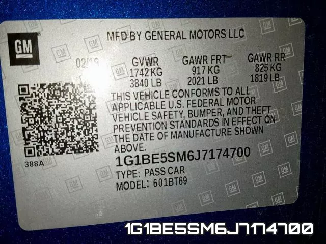 1G1BE5SM6J7174700 фото 2